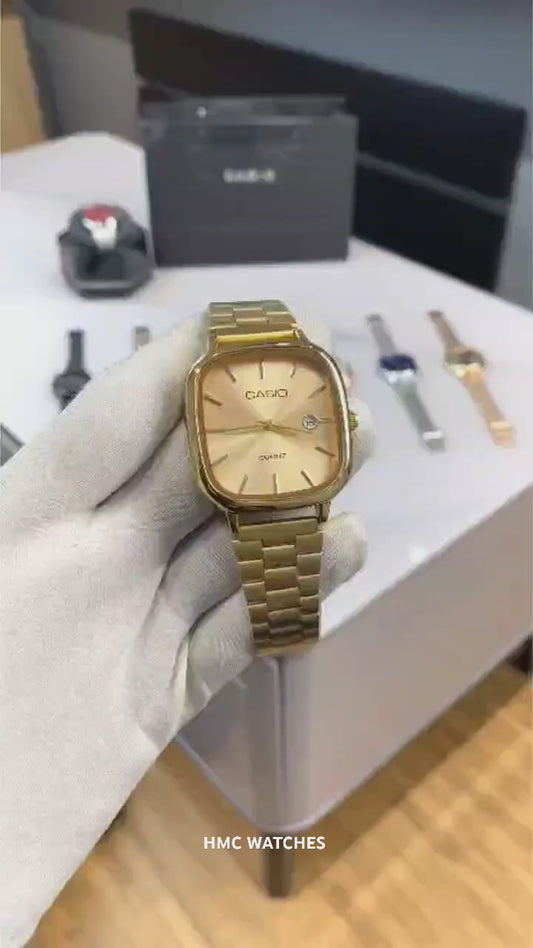 CASIO ANALOG GOLDEN WITH BLACK DIAL